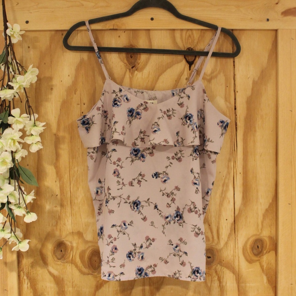 Purple floral tank top